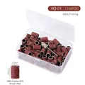 Detail van 100 stuks #80 schuurbandjes voor nagels in een doosje met metalen boortje - 100 Stuks 80# Grove Korrel (SQ-01)
