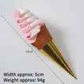 Realistic pink and white swirl fake ice cream cone model for shop window display - Pink and White