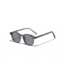 Retro TR90 sunglasses with transparent gray frame and square tinted lenses - Smoke Gray