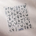 3D embossed nail art sticker featuring black ink butterflies and bamboo leaves TS-3713 - Ink Butterfly Bamboo (TS-3713)