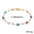 Pulsera de mariposa dorada con dijes de esmalte de colores y 190 mm de largo - Color Mezclado