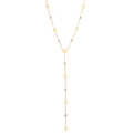 Golden Y-shaped stainless steel necklace featuring heart charms and zircon stones - Heart Zirconia