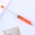DIY creative multi-color beaded pen with orange barrel and retractable metal pointer rod - Fluorescent Orange