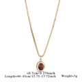Minimalistische Goldkette aus Edelstahl mit rundem Tigerauge-Steinanhänger - Rotbraune Runde/I