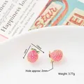 Pink berry fruit charm pendant with gold plating for DIY jewelry earring making - 42# Lychee