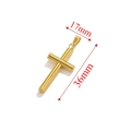 Vergoldeter Kreuzanhänger aus Edelstahl, Maße 17mm x 36mm für modische Halsketten - Gold