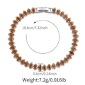 Detailed view of marquise-cut brown cat-eye stone bracelet with size and weight metrics - Brown Marquise Cat's Eye Style (KB0767-3)