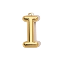 Vue détaillée du pendentif lettre I dorée style ballon avec polissage miroir - Lettre I / Or