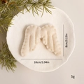 Cream white felt angel wing Christmas ornament with stitch detail, 10x8cm 5g size specs - Small / White