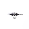 Cartoon black bat enamel brooch pin for Halloween with 32mm silver metal frame - Bat