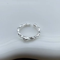 Minimalist silver 925 open ring featuring star patterns and tiny zircon inlay details - Star Zirconia Opening Silver Style(JZ0626)