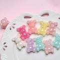 DIY bear-shaped pearl beads in assorted pastel colors for custom jewelry and phone chains - Iridescent Large Violent Bear Beads Mixed Colors / Price per Piece