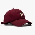 Classic burgundy cotton baseball cap featuring 3D cream letter P embroidery - Burgundy