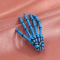 Harajuku gothic blue skeleton hand bone hair clip on orange satin fabric texture - Sky Blue (8613)