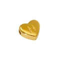 Polished 18K gold plated stainless steel heart pendant featuring engraved letter H - Letter H / Steel