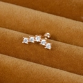 Clou d'oreille cartilage or rose avec cinq zircons incurvés et fermoir à vis sécurisé - Arc à 5 pierres / Or rose
