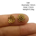 Calotte de fleur creuse dorée de 10mm pour épingles Hanfu et création de bijoux DIY - Pétale à Relief Creux (18#)