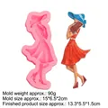 Stampo in silicone rosa con silhouette di donna elegante per bricolage e decorazioni - N.1 Donna-Rosa