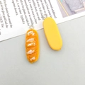 Realistic baguette resin charms with textured finish and metal rings for DIY jewelry - 1Pc Resin Baguette With White Cream