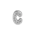 Silver letter C bubble pendant with shimmering micro-pave crystals on white backdrop - Letter C / Silver