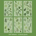 6 sheets of green plant and leaf PET stickers for DIY scrapbooking, size 100x180mm - Dream Island Fern (6 Sheets)