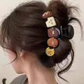 Elegant large shark clip with five realistic dessert charms for secure hair styling - 10.5cm Cute Cookie Decor Claw