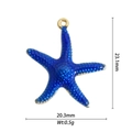Blue enamel starfish pendant with gold edging and dimensions 23.1mm x 20.3mm - DZ-3026 Dark Blue Starfish