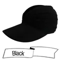 Damen Sonnenblende in Schwarz mit elastischem Strickstirnband und breiter schützender Krempe - Einheitsgröße / Schwarz