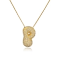 Gold plated initial P necklace featuring a shimmering cubic zirconia pave letter pendant - Letter P