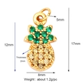 Gold plated pineapple pendant with green and yellow zircons including size specifications - Pineapple / Gold (Pink/AA)