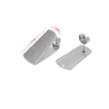 Silver 21x10mm rectangular stainless steel earring studs with textured back and post - Plaid Trapezoid / Steel