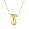 Polished 18k gold plated necklace with a cute 3D bubble style letter T pendant - Letter T