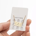 Gold stainless steel Angel Number necklace featuring 666 pendant on a message card - 666 / Gold