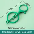 Dark green 8-shaped swivel lobster clasp keychain with 30mm ring metal diy accessory - Small 8-Rotation Style / Dark Green