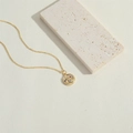 14K gold plated necklace featuring a round evil eye pendant with multi-color zircon stones - Colorful Zirconia Eye Style
