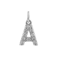Micro-paved zircon letter A pendant in silver finish for DIY jewelry crafting - Steel-A
