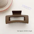 Large matte coffee brown hair claw clip 10.5cm minimalist twisting hair clamp for women - Square Frosted Dark Coffee - Approx 10.5cm