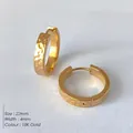 Orecchini a cerchio da 22 mm in acciaio inossidabile placcato oro 18K martellato - 22mm / Oro
