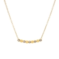 18K Gold Honigwabe Lächeln Kette mit Hexagon Diamantanhänger auf Kreuzkette - Gold