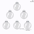 Set di 6 palline di Natale cave trasparenti in PET, dimensioni 4cm e 8cm per decoro - Sfera Rotonda Trasparente / Set da 6