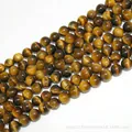 Polished golden brown tiger eye stone round beads for DIY jewelry making and crafts - Tiger Stone Ab / 4mm (approximately 90 Beads) 38cm Long