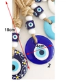 Handmade 18cm evil eye pendant with 4cm blue glass bead and brown woven rope - Dark Blue Circle