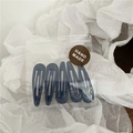 Set of 6 blue glossy drip oil teardrop hair clips in a clear handmade package - 5 Pieces / Navy Blue