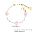 Detail of pink heart bracelet with size 0.8cm, length 12-15cm, and K18 metal tag - Pink Heart Style (BR-2130G02)