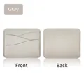 Slim grey PU leather card holder with cross-stitched slots and litchi texture finish - Thick Rippled 3 Slots / Gray