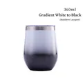 360ml white to black gradient stainless steel egg cup with rainbow paint finish - White Black Gradient (Rainbow Finish)