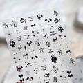 Pegatinas uñas Navidad TL-404 con perros lindos y relieve plateado en blanco y negro - TL-404-Relieve + Plata en Caliente