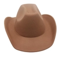 Klassischer brauner Western Cowboy Filzhut mit breiter Krempe und Tropfenkrone für Damen - Khaki (Ohne Zubehör)