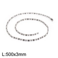 Minimalist silver stainless steel bead chain necklace for men and women 500x3mm size - Thick Round Bead Chain (KN107376-Z)