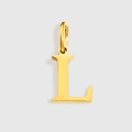 Ciondolo lettera L lucido placcato oro 18k in acciaio inossidabile per gioielli fai-da-te - Lettera L (ZP30271) / Argento